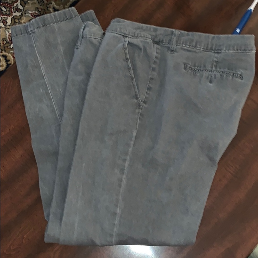 Straight leg gray chinos